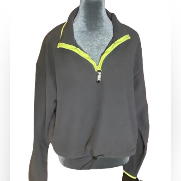 PINK VICTORIA’S SECRET CROPPED FLEECE ADJUSTABLE WAIST PULLOVER SWEATSHIRT - Picture 5 of 13